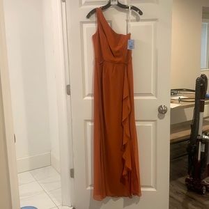 David’s bridal bridesmaid dress in color sienna